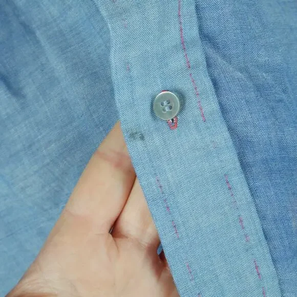 Vintage 70s Embroidered Shirt XS S Mushroom Western THRASHED Hippy Farmer - Picture 8 of 10